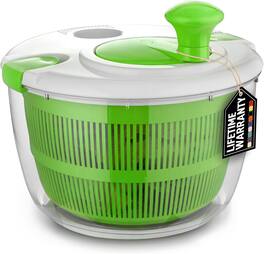 Zulay Kitchen - Salad Spinner Large 5L Capacity - Manual Lettuce Spinner With Secure Lid Lock & Rotary Handle - Green