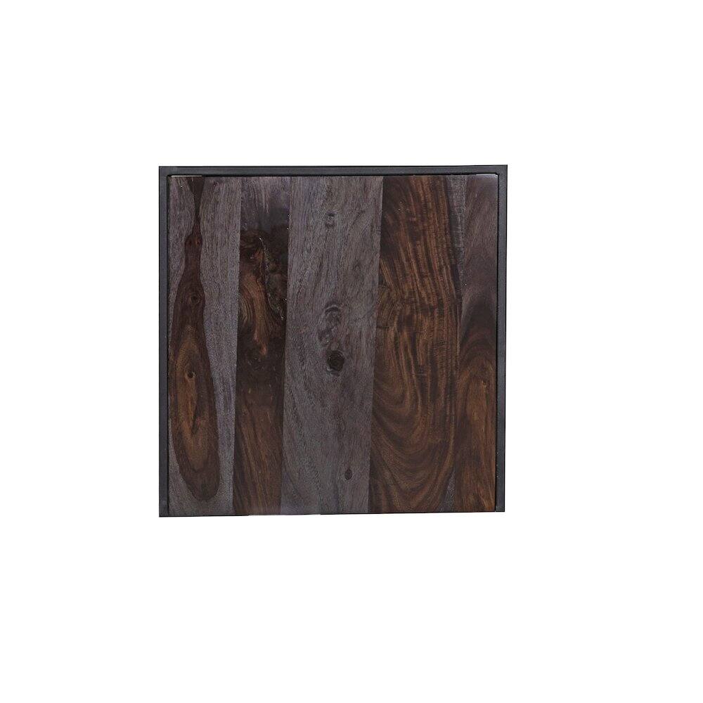 Angle. Porter Designs - Manzanita Live Edge Solid Sheesham Wood End Table, Dark Brown (Set of 2) - Brown.