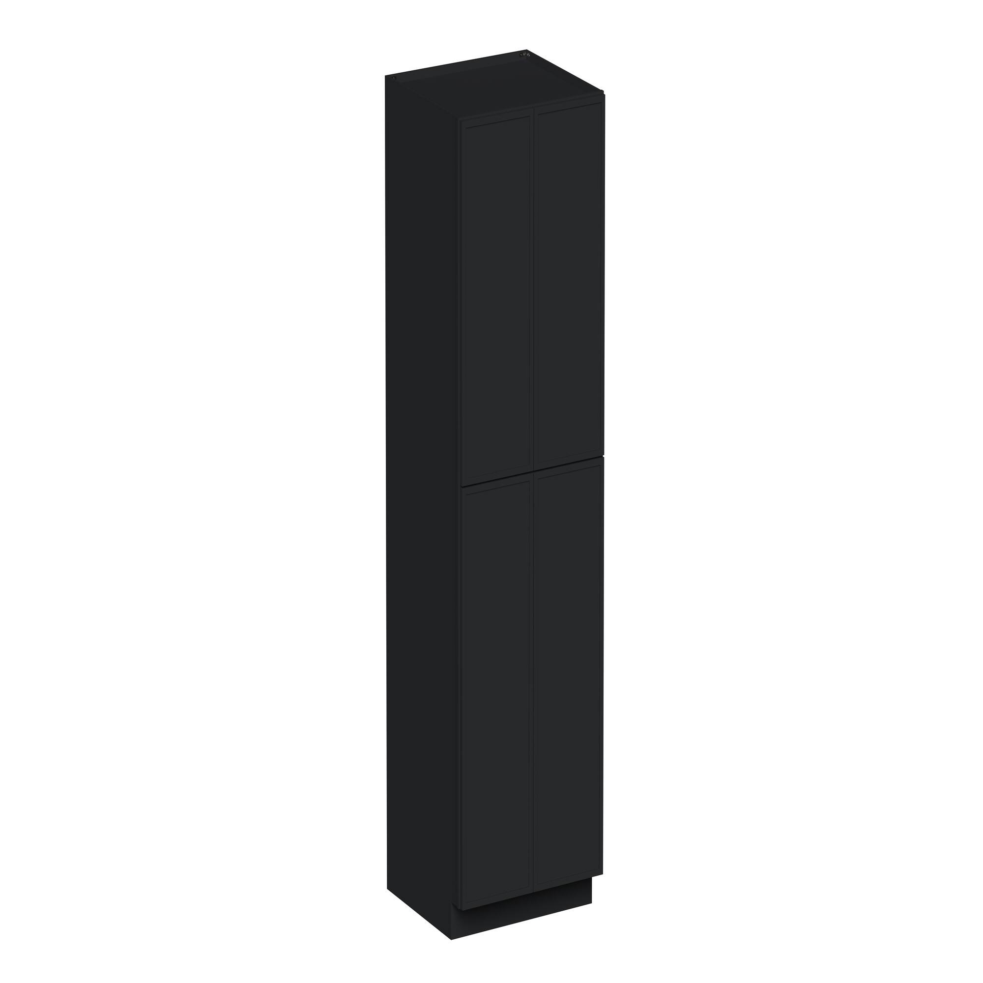 Angle. Boyel Living - 30-in W x 96-in H x 27-in D Shaker RTA Kitchen Pantry Tall Cabinet with Soft-Close - Black.