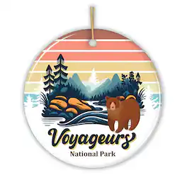 OrnamentallyYou - Voyageurs National Park Retro Style Ornament Minnesota USA Tourist Attraction and Gift - Multi-colored