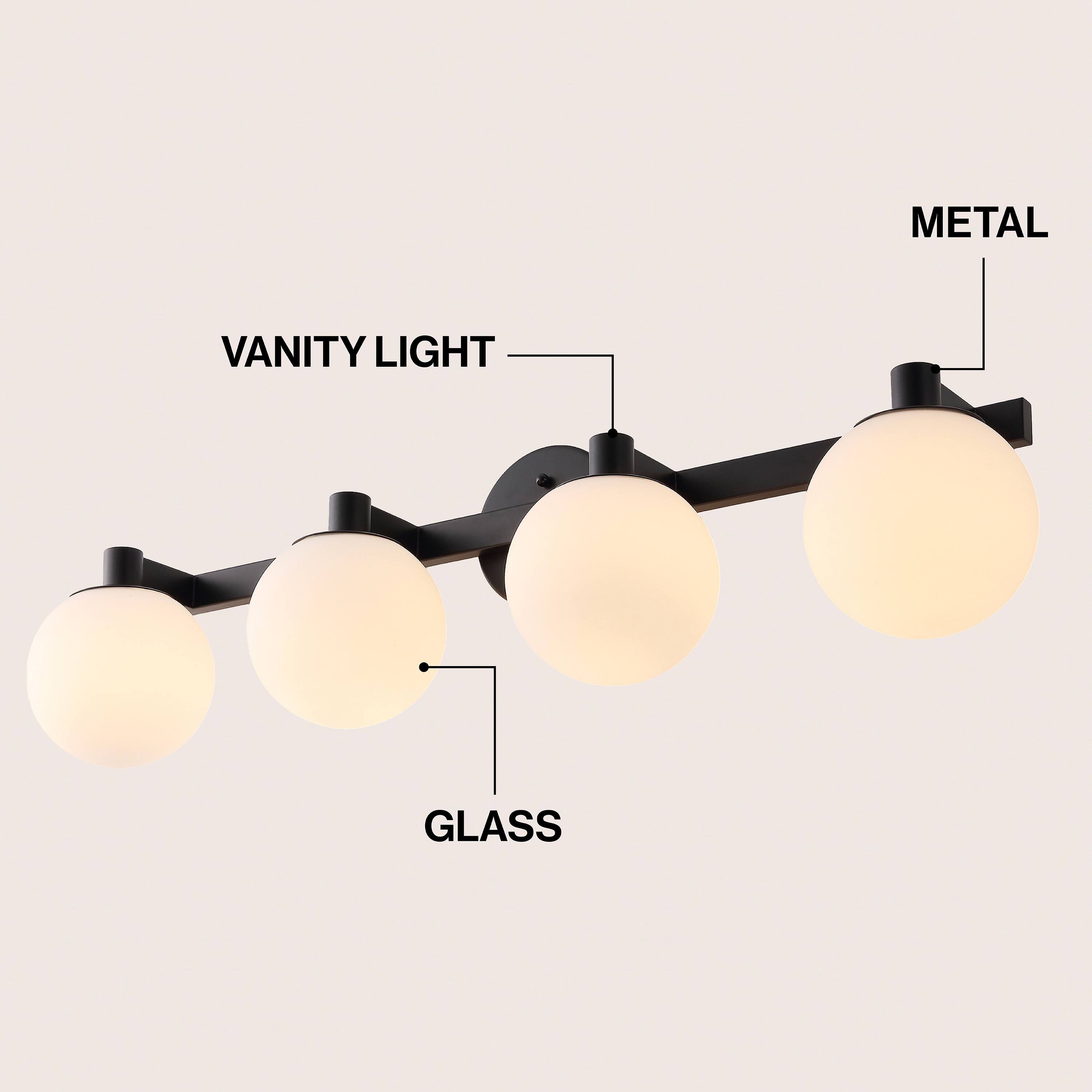 METAL VANITY LIGHT GLASS