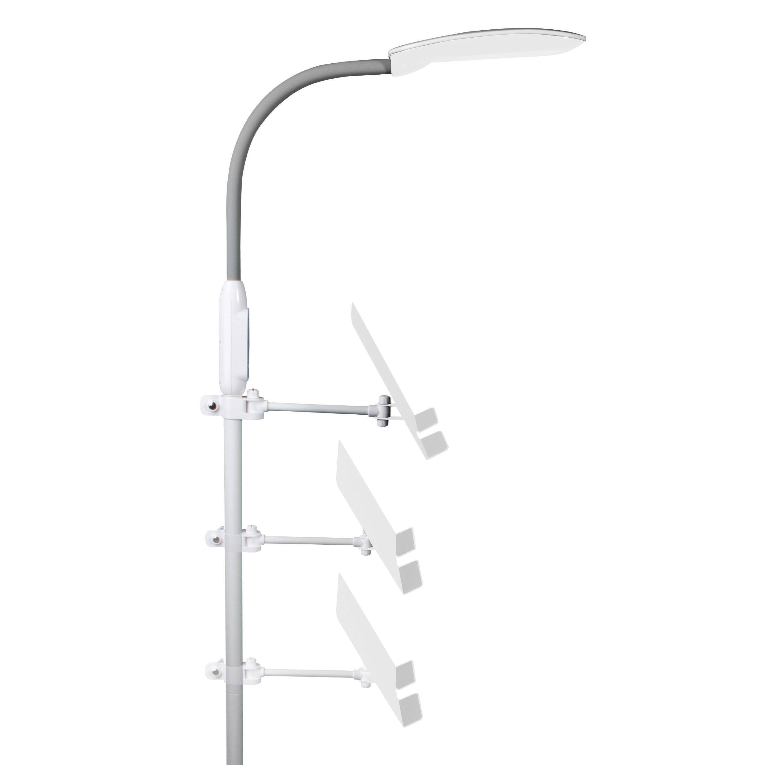 Alt View 1. OttLite - LED Floor Lamp with USB and Tablet Stand - White.