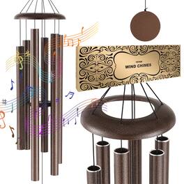 VEVOR - Wind Chimes for Outside, 50", Deep Tone Wind Chimes with 6 Tubes, Unique Large Memorial Wind Chimes for Anniversary - Copper Vein