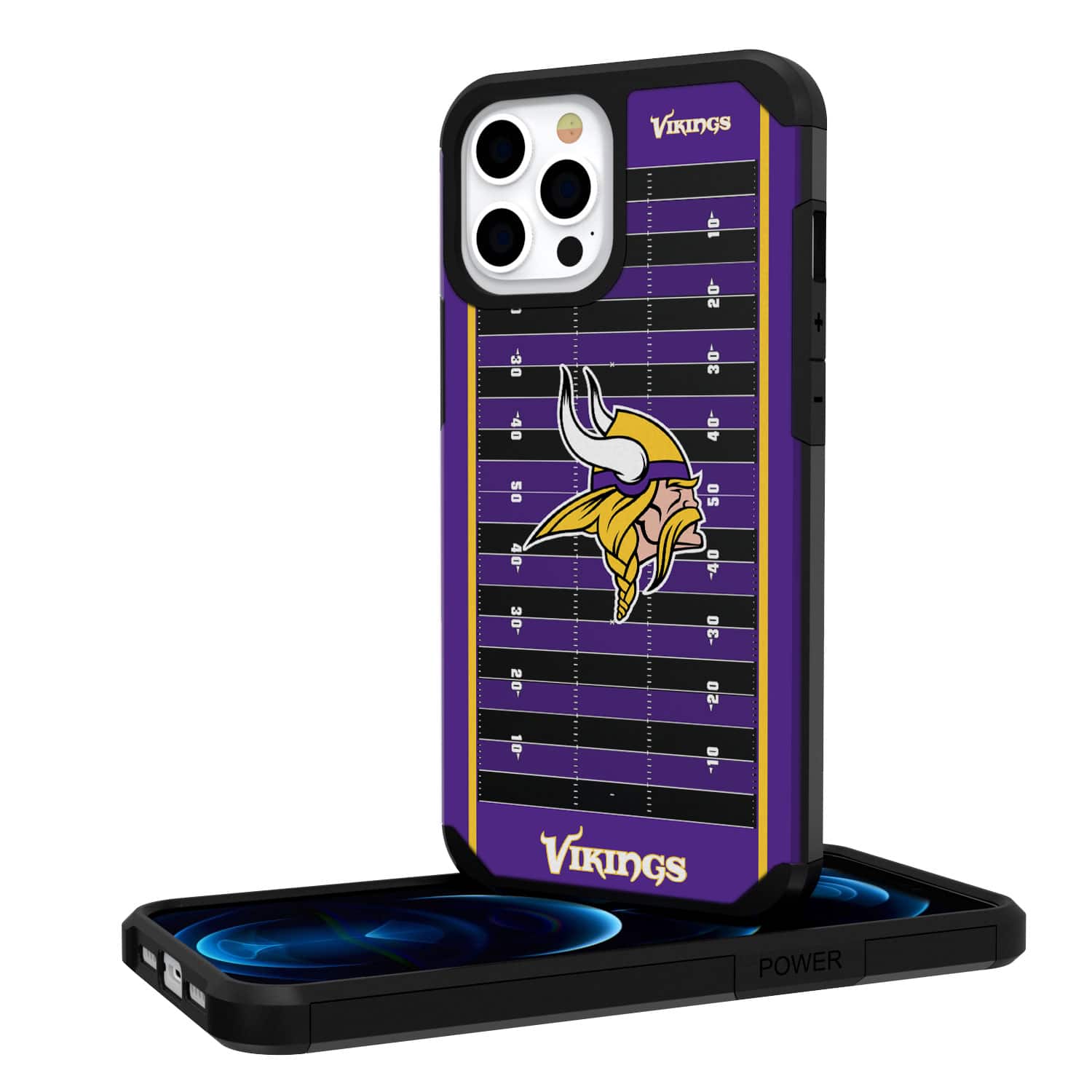 Keyscaper - NFL - Minnesota Vikings iPhone Rugged Field Design Case - 15 - Multicolor