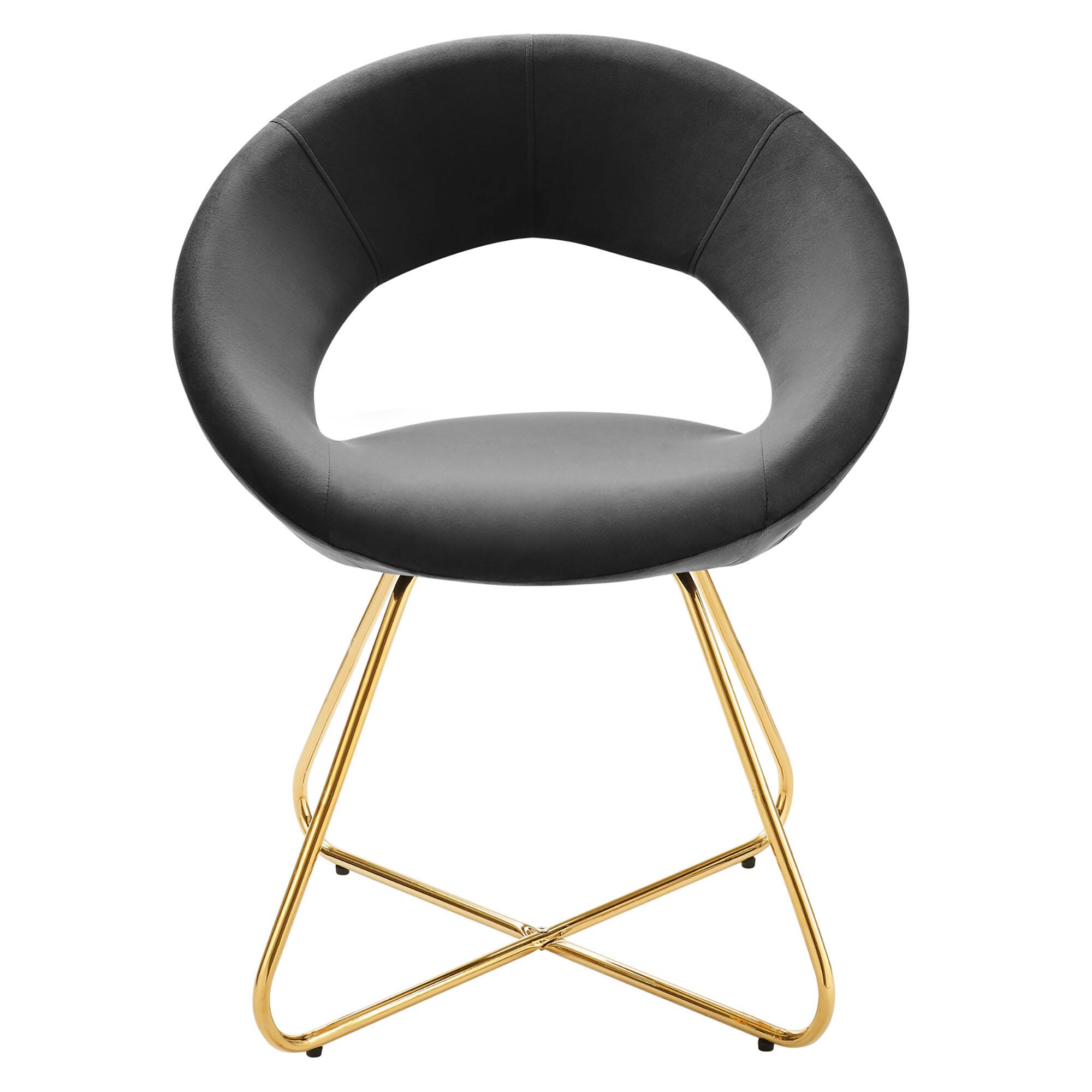 Alt View 4. Modway - Nouvelle Performance Velvet Dining Chair Set of 2 by Modway - Gold Charcoal.