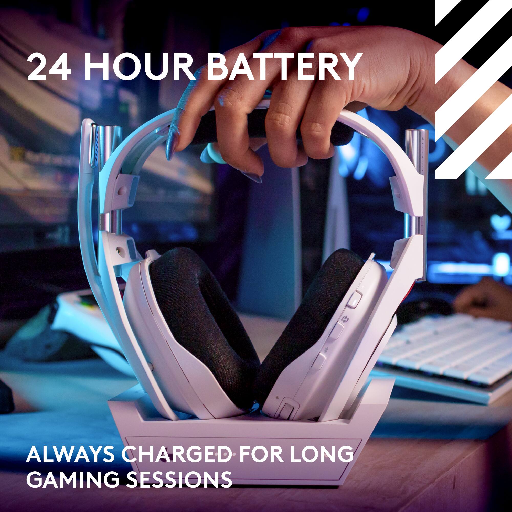 24 Hour Battery: Always Charged for Long Gaming Sessions