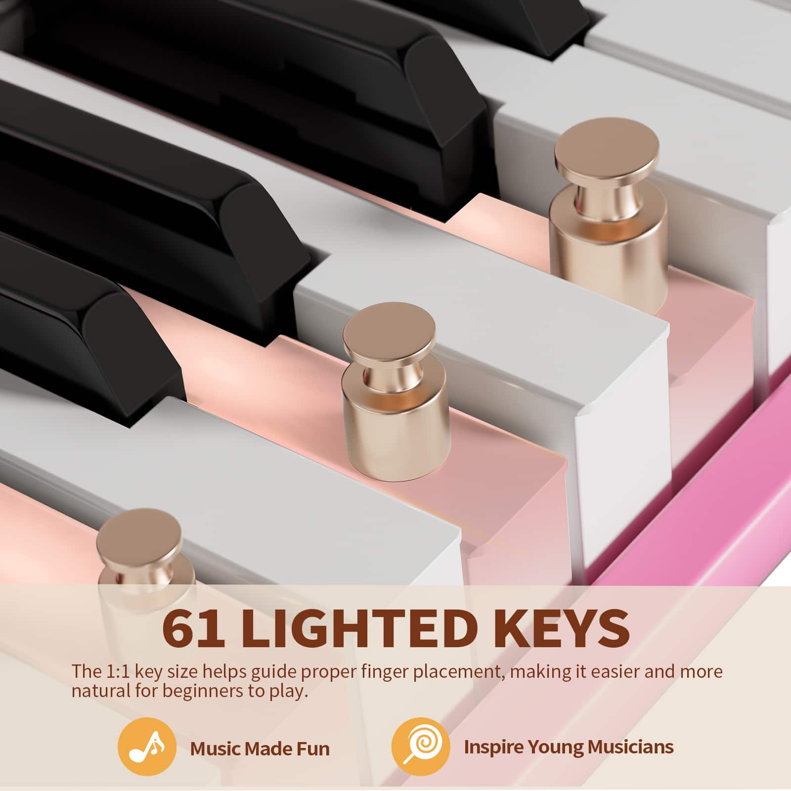 Sugift 61 Key Electric Keyboard Piano for Beginners with Stand