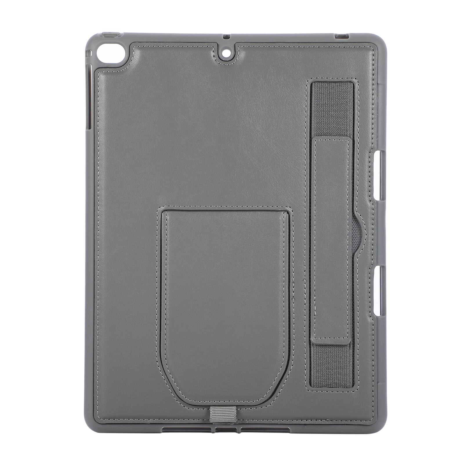 Alt View 4. Dteck - Shockproof Case for Apple iPad (6th Generation) 9.7" 2018 with Hand Strap and Kickstand, PU Leather TPU Protective Cover - Gary.