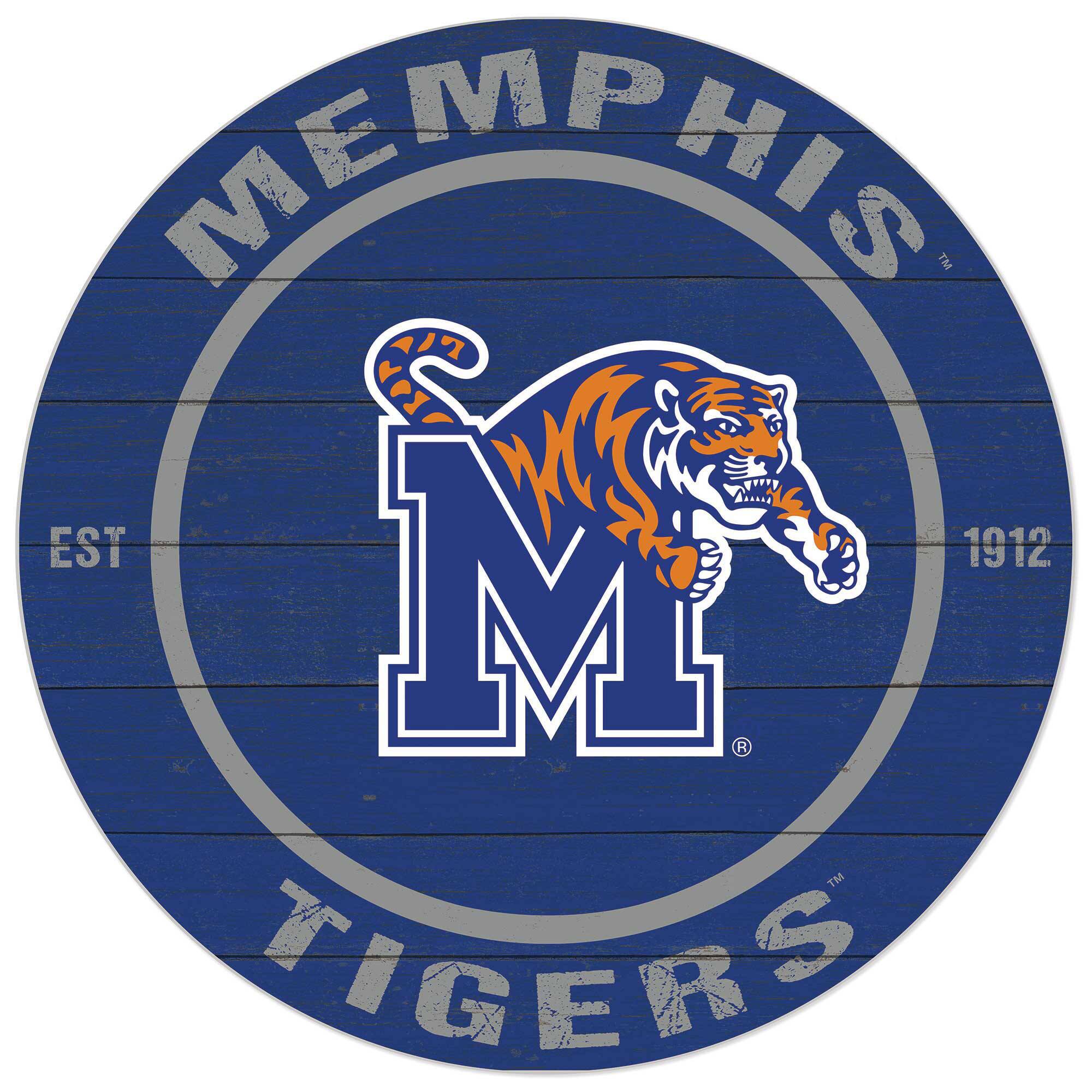 Memphis Tigers 20'' x 20'' Indoor/Outdoor Circle Sign