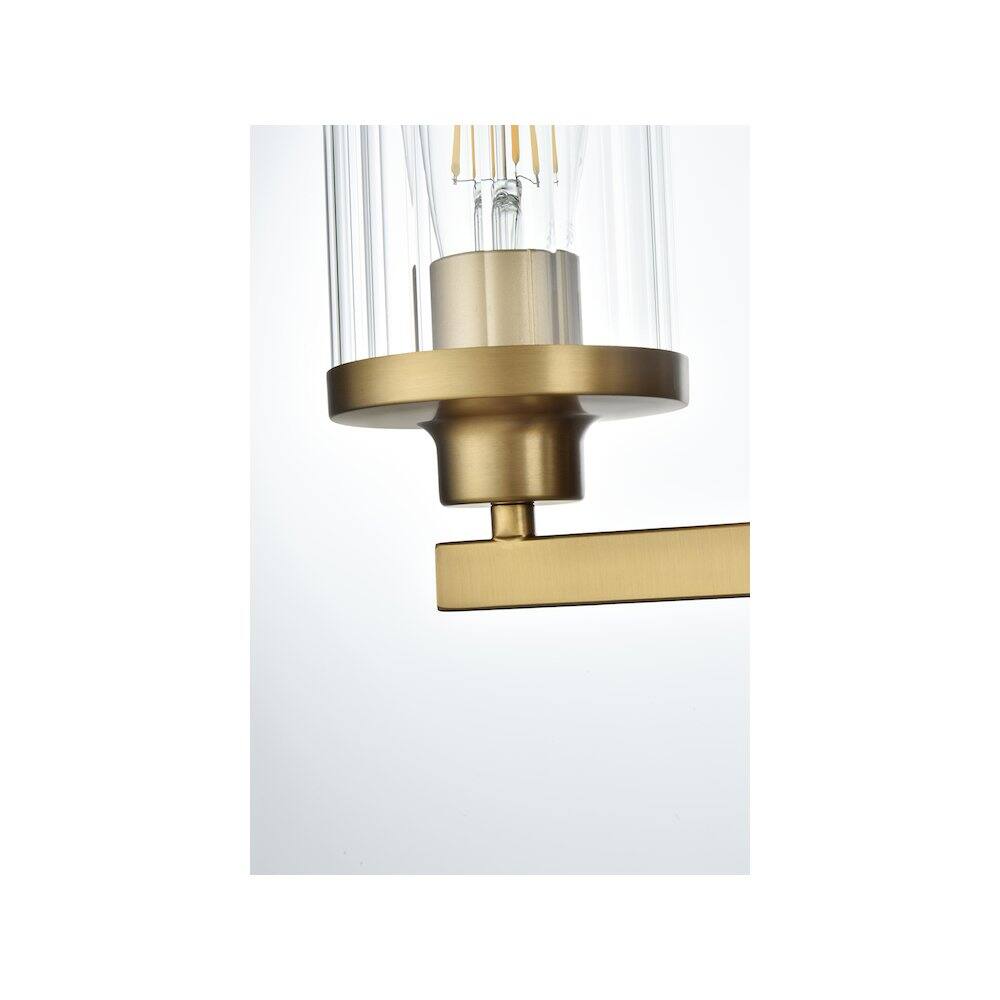 Alt View 1. Living District - Thane 25 inch Wall Sconce in Satin Gold - Satin Gold And Clear.