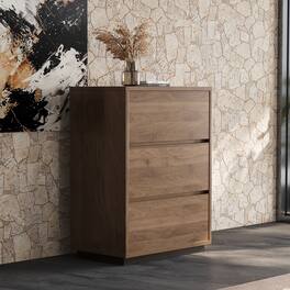 luck idea - 23.62" Three-Drawer Storage Cabinet & Decorative Cabinet, Suitable for Multiple Scenarios - Walnut color