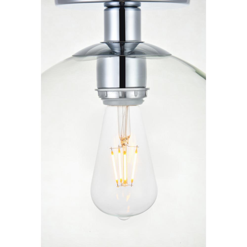 Left. Living District - Baxter 1 Light Chrome Flush Mount With Clear Glass - Chrome And Clear.