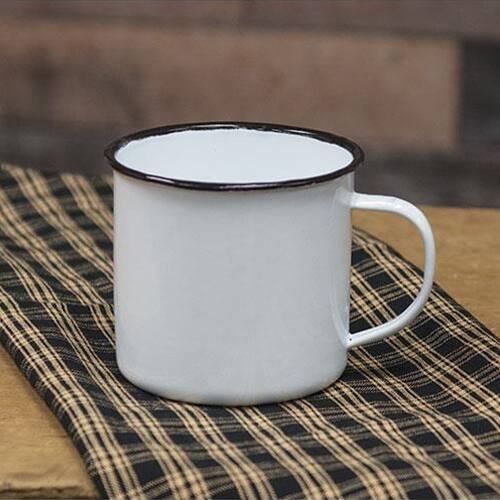 BreeBe - *Black Rim Enamel Soup Mug - Black, White