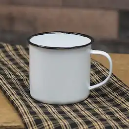 BreeBe - *Black Rim Enamel Soup Mug - Black, White