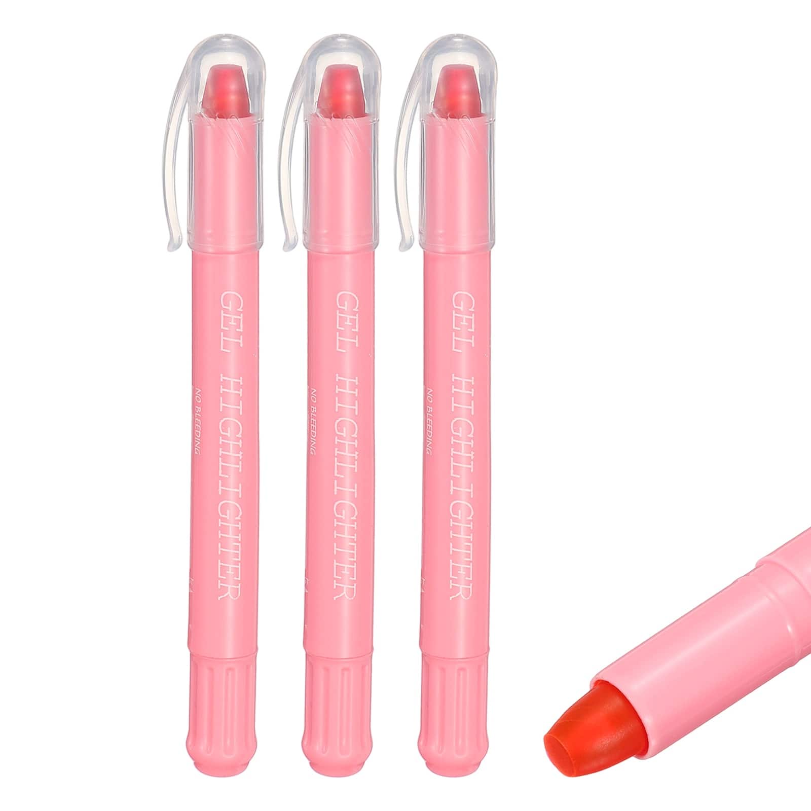 Unique Bargains - 3pcs Gel Highlighters, No-Bleed Wax Crayon, Neon Twist-Up Stick for Office & Books - Pink price history on PriceWatchPro