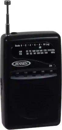 Jensen - MR-80 MR80 AM/FM Portable Pocket Radio - Black