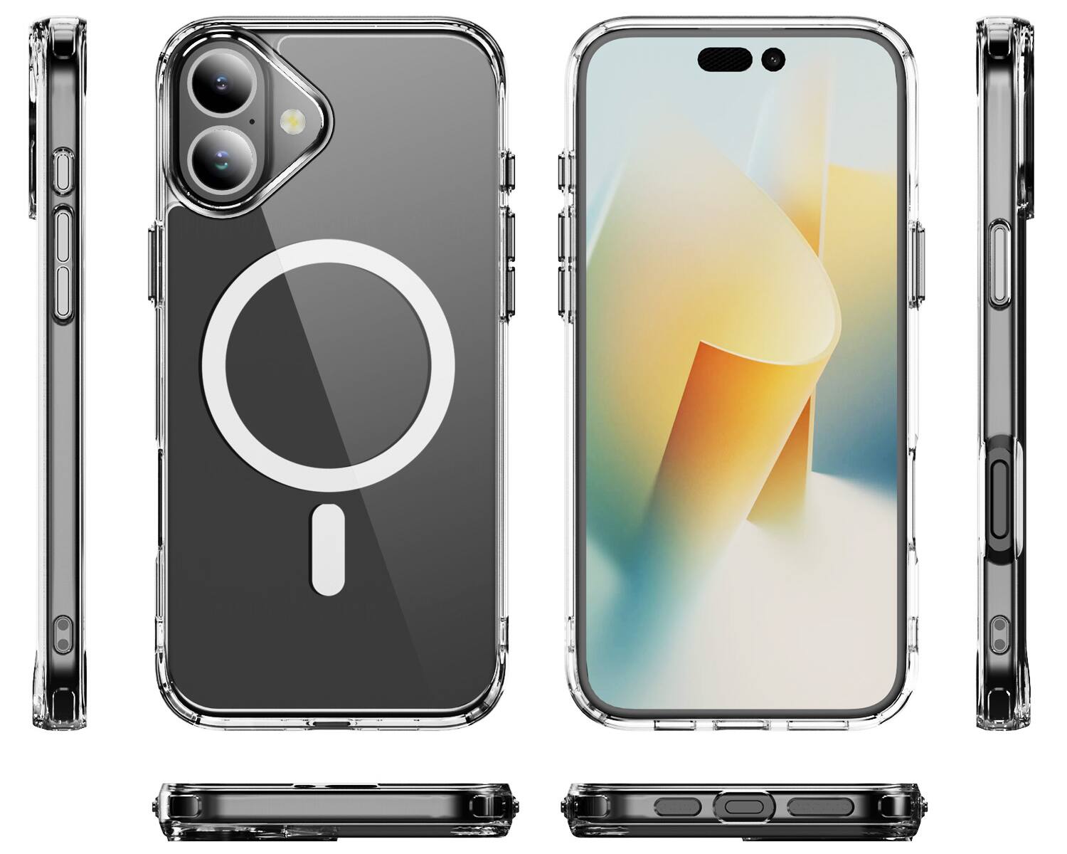 Alt View 9. Nakedcellphone - Clear Case for iPhone 16 - Compatible with MagSafe - Clear.