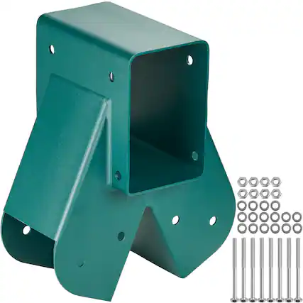 Front. VEVOR - A-Frame Middle Swing Set Brackets, Heavy Duty Carbon Steel Swing Set Hardware with Mounting Hardware - Green.