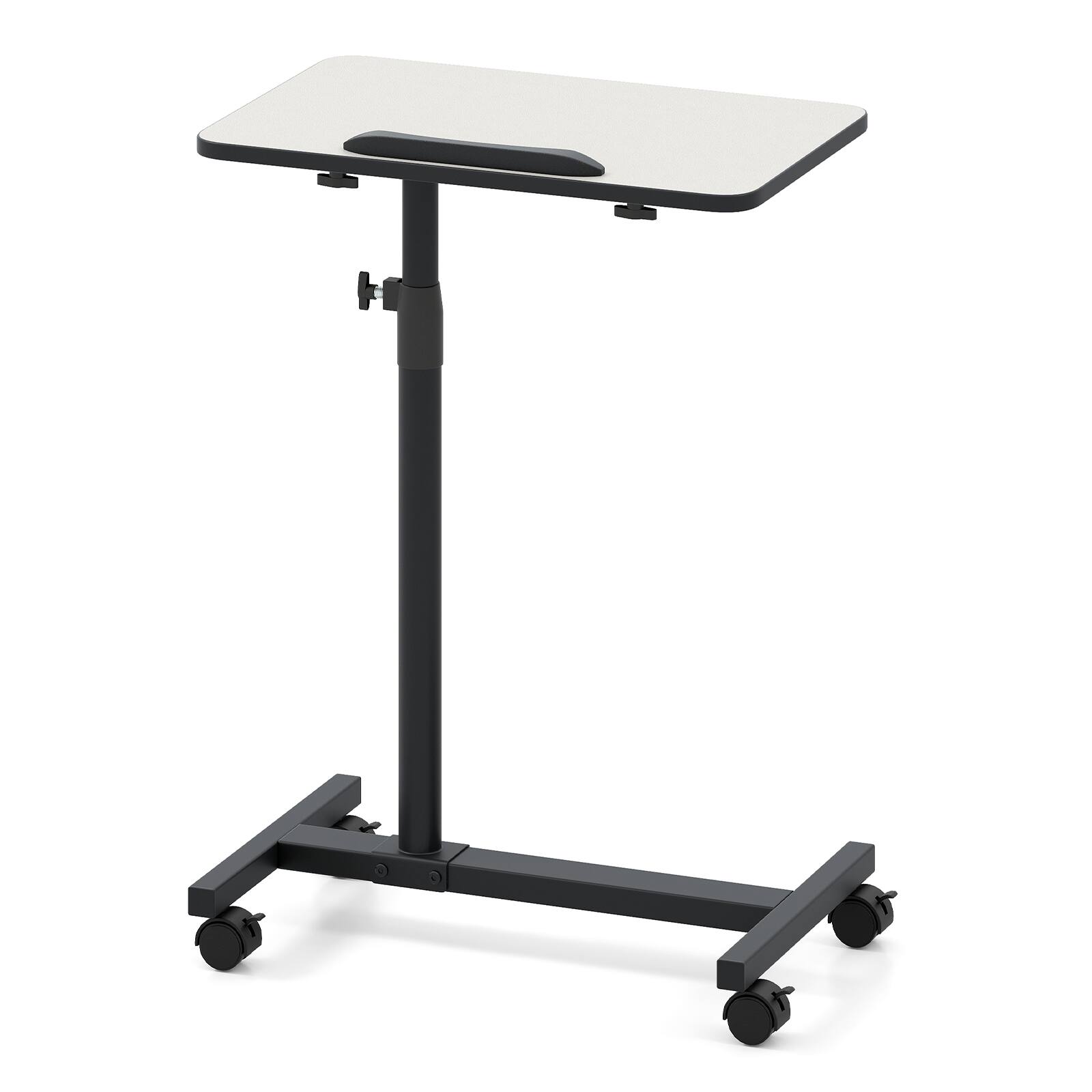Angle. Costway - Costway Overbed Rolling Table Over Bed Laptop Tray Tilting Top - Gray.