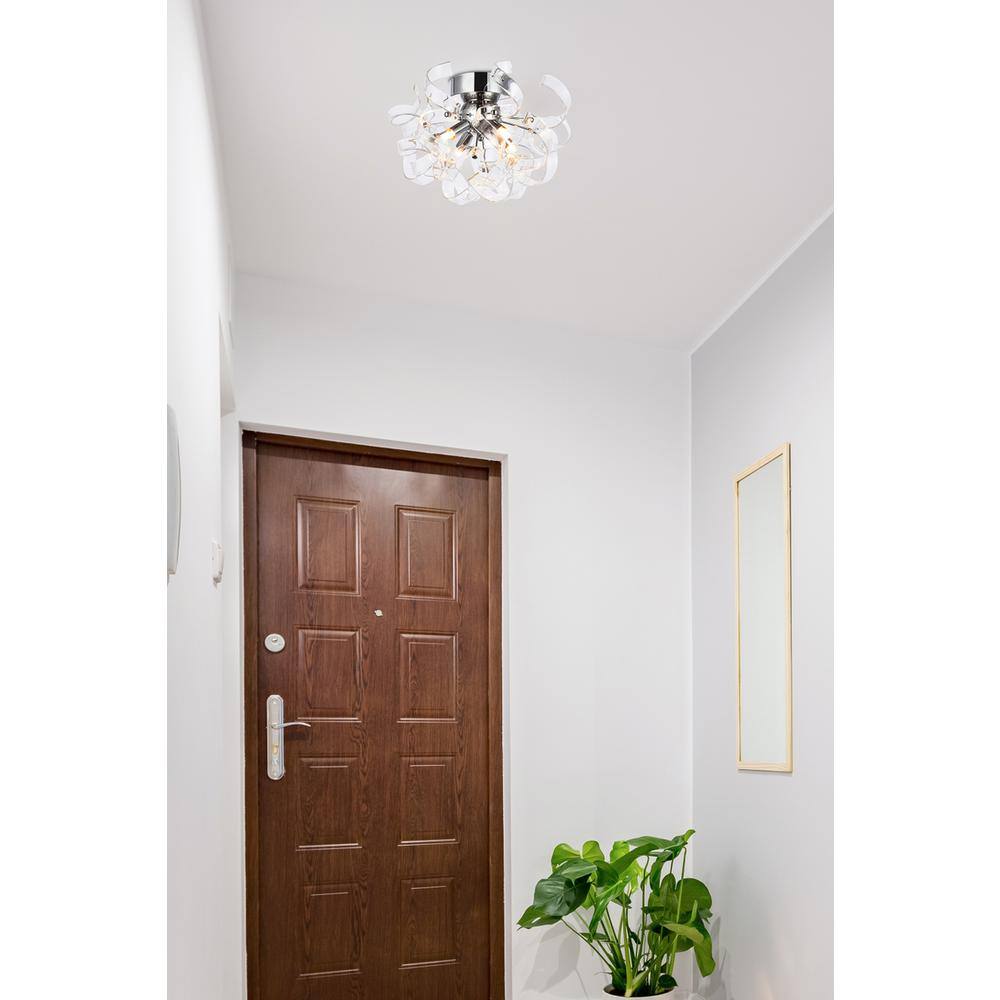 Left. Elegant Lighting - Ritz 4 Light Chrome Flush Mount - Chrome.