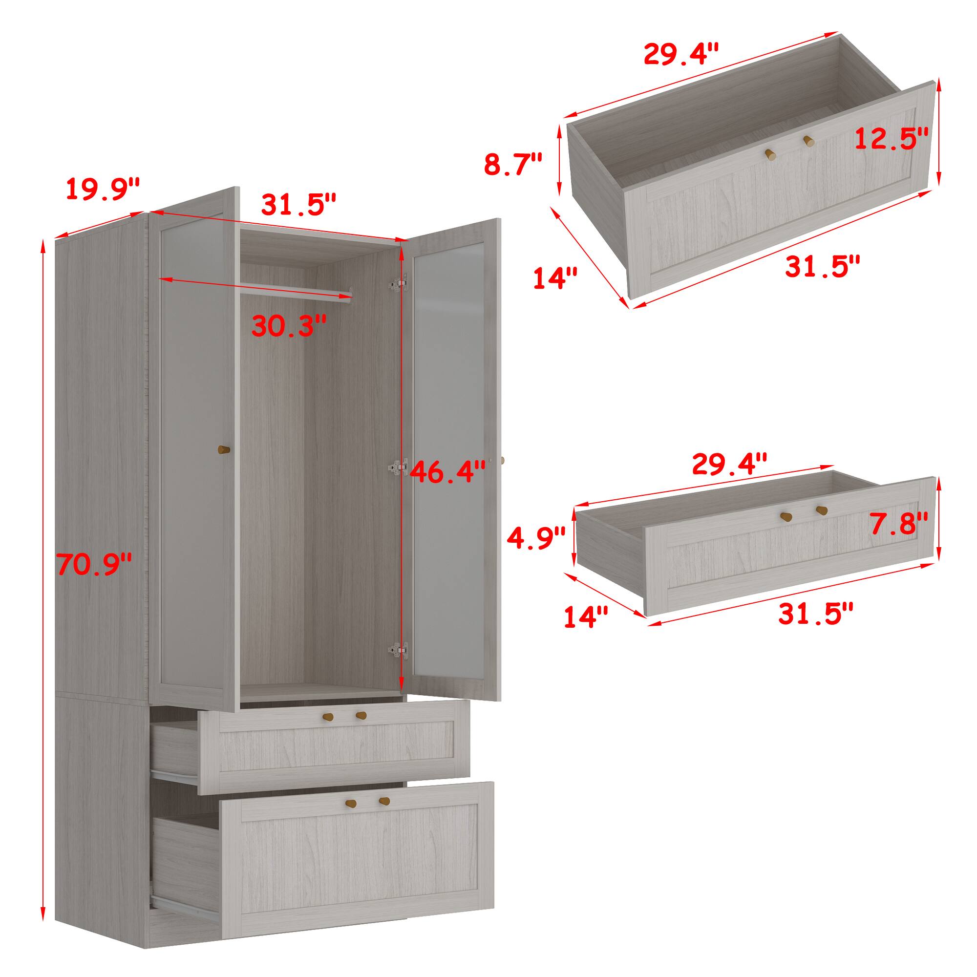 29.4" 19.9" 31.5" 8.7" 12.5" 30.3" 14" 31.5" 46.4" 29.4" 70.9" 4.9" 14" 7.8" 31.5"