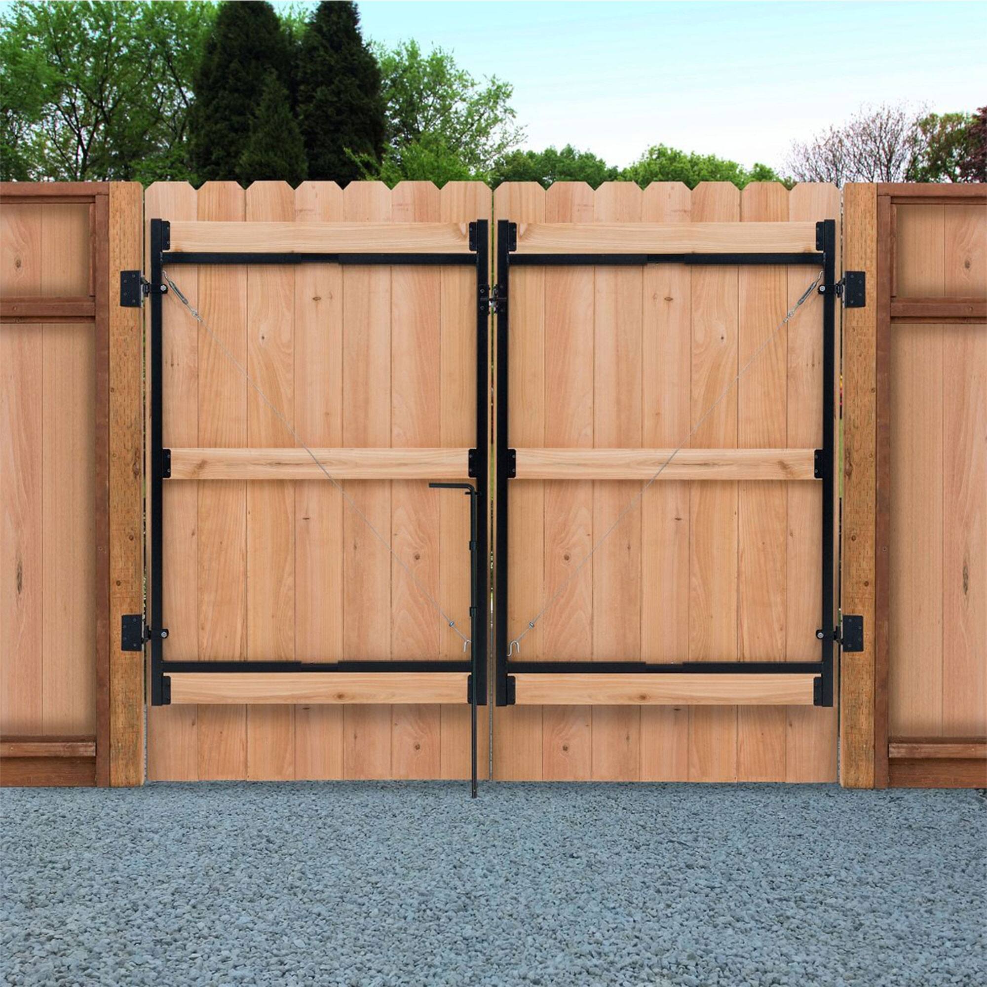 Alt View 7. Adjust-A-Gate - Adjust-A-Gate Steel Frame Gate Building Kit, 36"-60" Wide Opening Up To 7' High - Black.