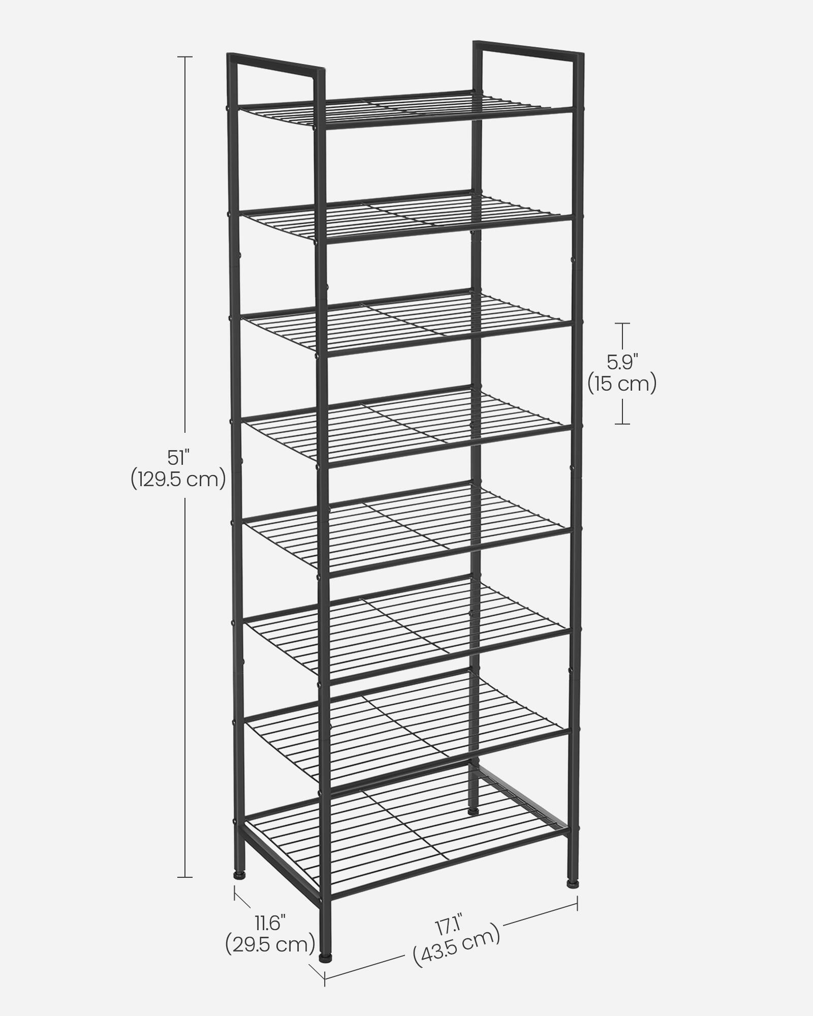 51" (129.5 cm)  
5.9" (15 cm)  
11.6" (29.5 cm)  
17.1" (43.5 cm)