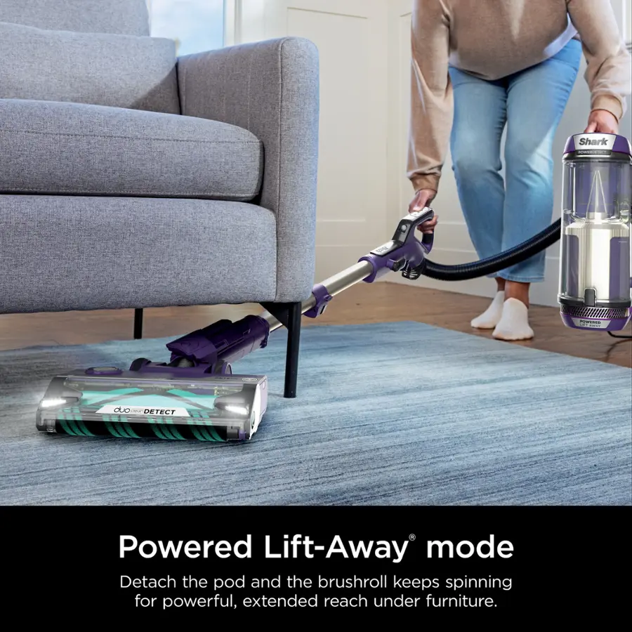 Shark A Cd | st Fssen : : do DETECT Powered Lift-Away mode Detach the pod and the brushroll keeps spinning for powerful, extended reach under furniture.