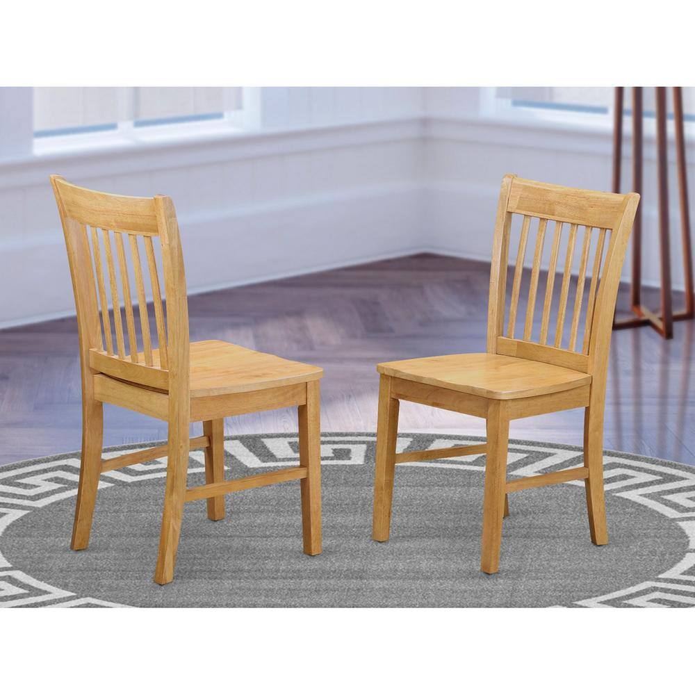 Left. East West Furniture - East West Furniture DMNF5-OAK-W 5 Piece Dining Room Set - Oak Mid Century Modern Kitchen Table and 4 Oak Kitchen Chairs - Oak.