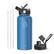 Angle. Buzio - 32oz Insulated Water Bottle with Straw Lid and Spout Lid - Blue.