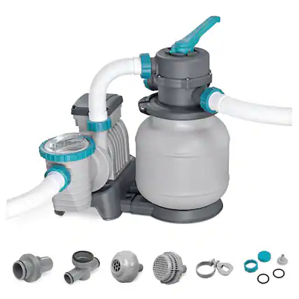 Front. Bestway - Bestway 1,500 Gallon Sand Filter Pump for Above Ground Outdoor Swimming Pools - Gray.