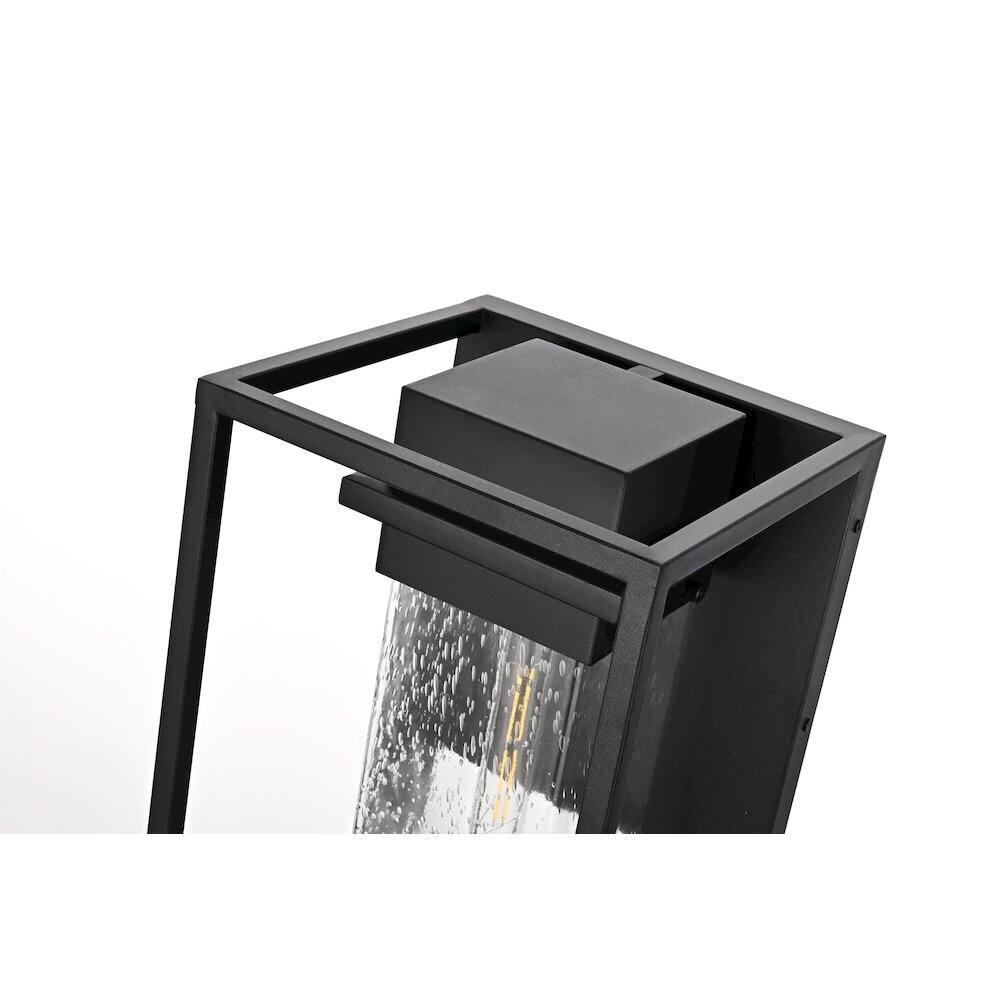 Alt View 3. Elegant Lighting - Morse 10 Inch Outdoor Wall Sconce In Black - Black.