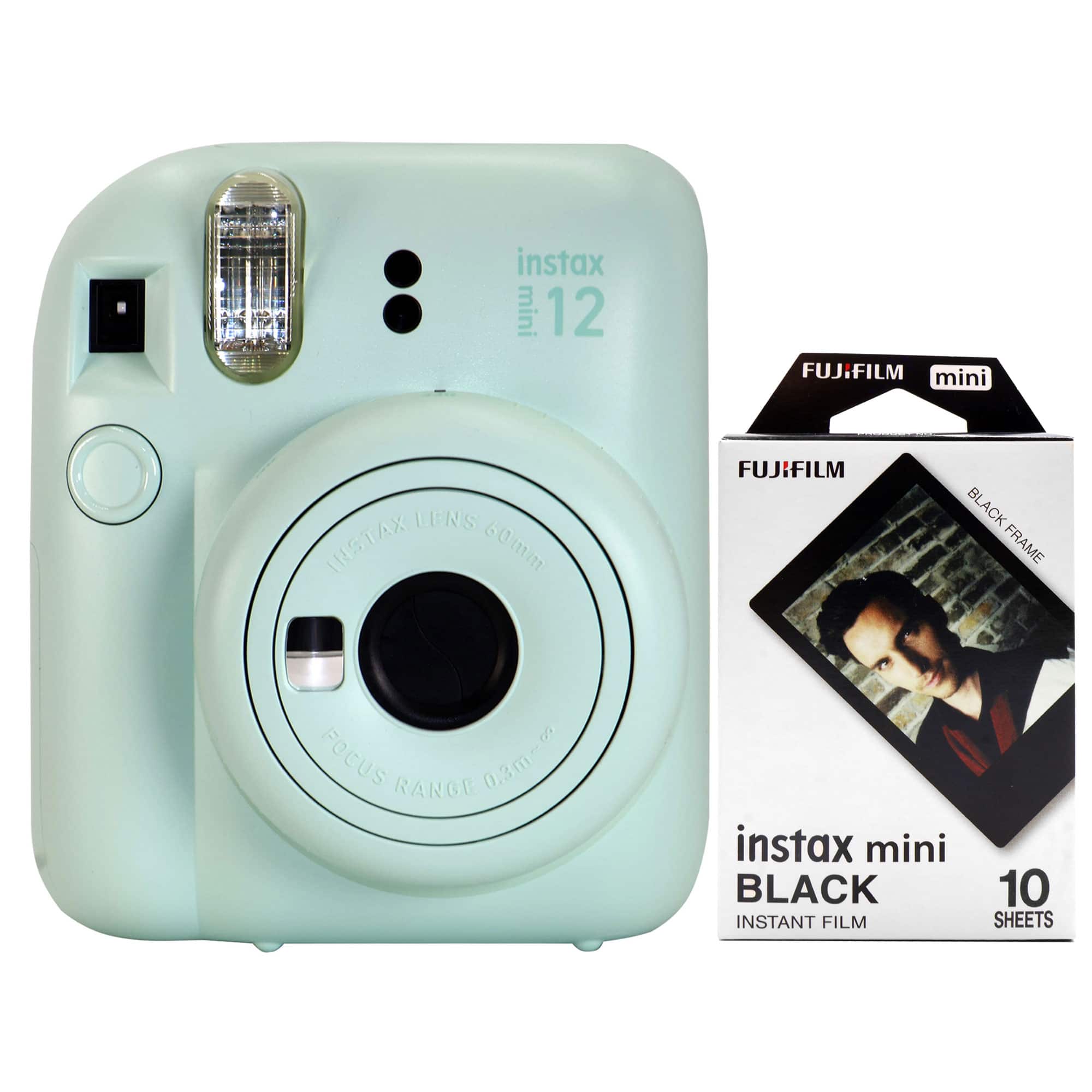 Fujifilm - INSTAX MINI 12 Instant Film Camera + Instant Film (Black) - Mint Green