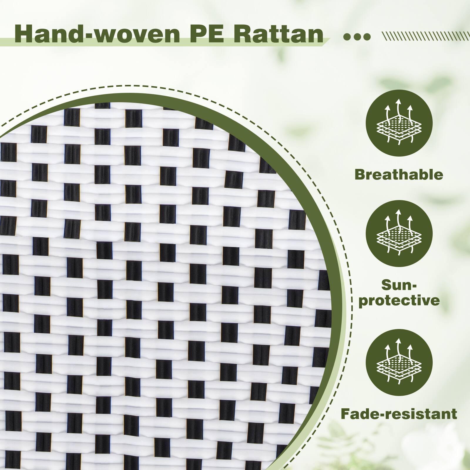 Hand-woven PE Rattan ... Breathable Sun-protective Fade-resistant