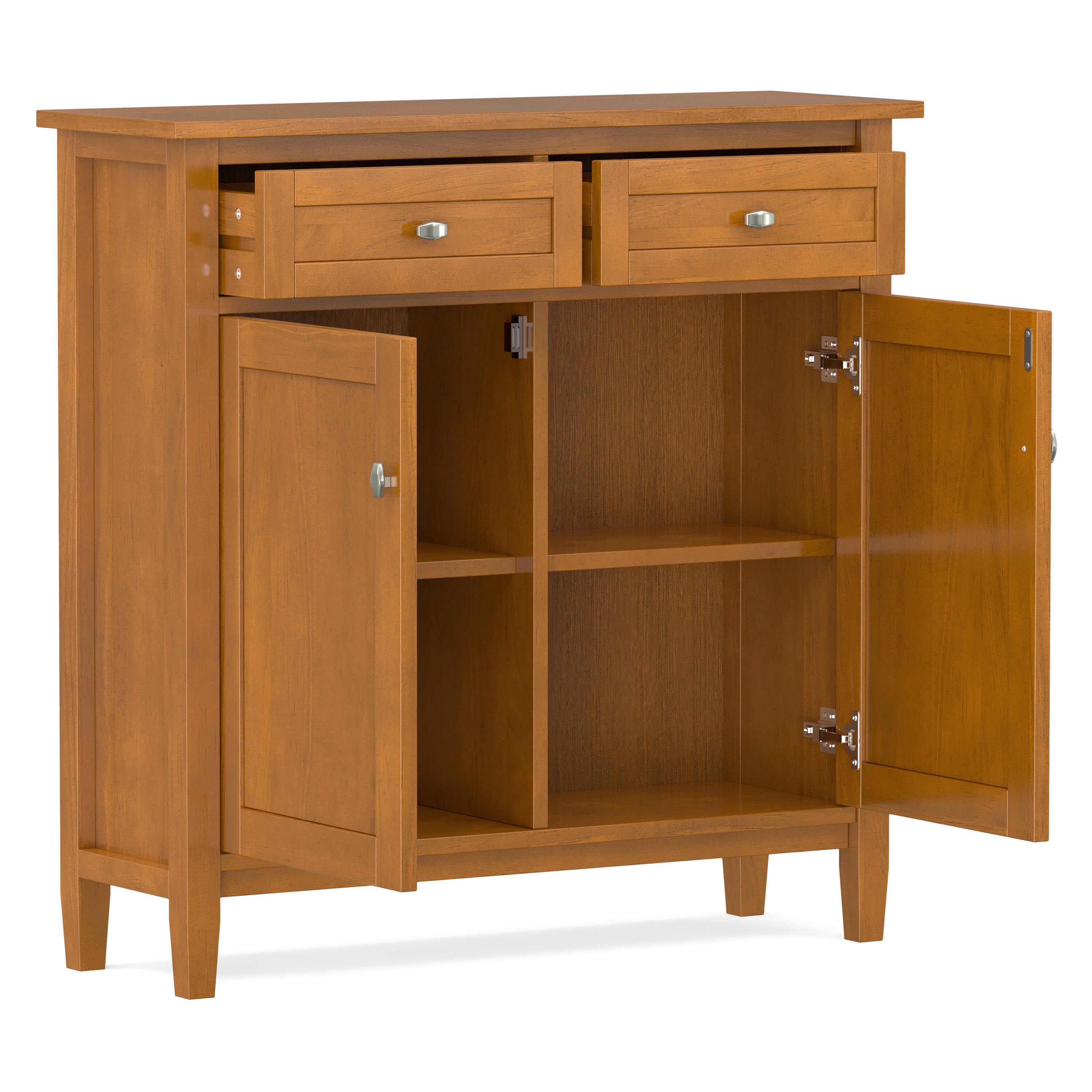 Alt View 1. Simpli Home - Simpli Home Warm Shaker SOLID WOOD 36 inch Wide Transitional Entryway Storage Cabinet in Light Golden Brown - Light Golden Brown.