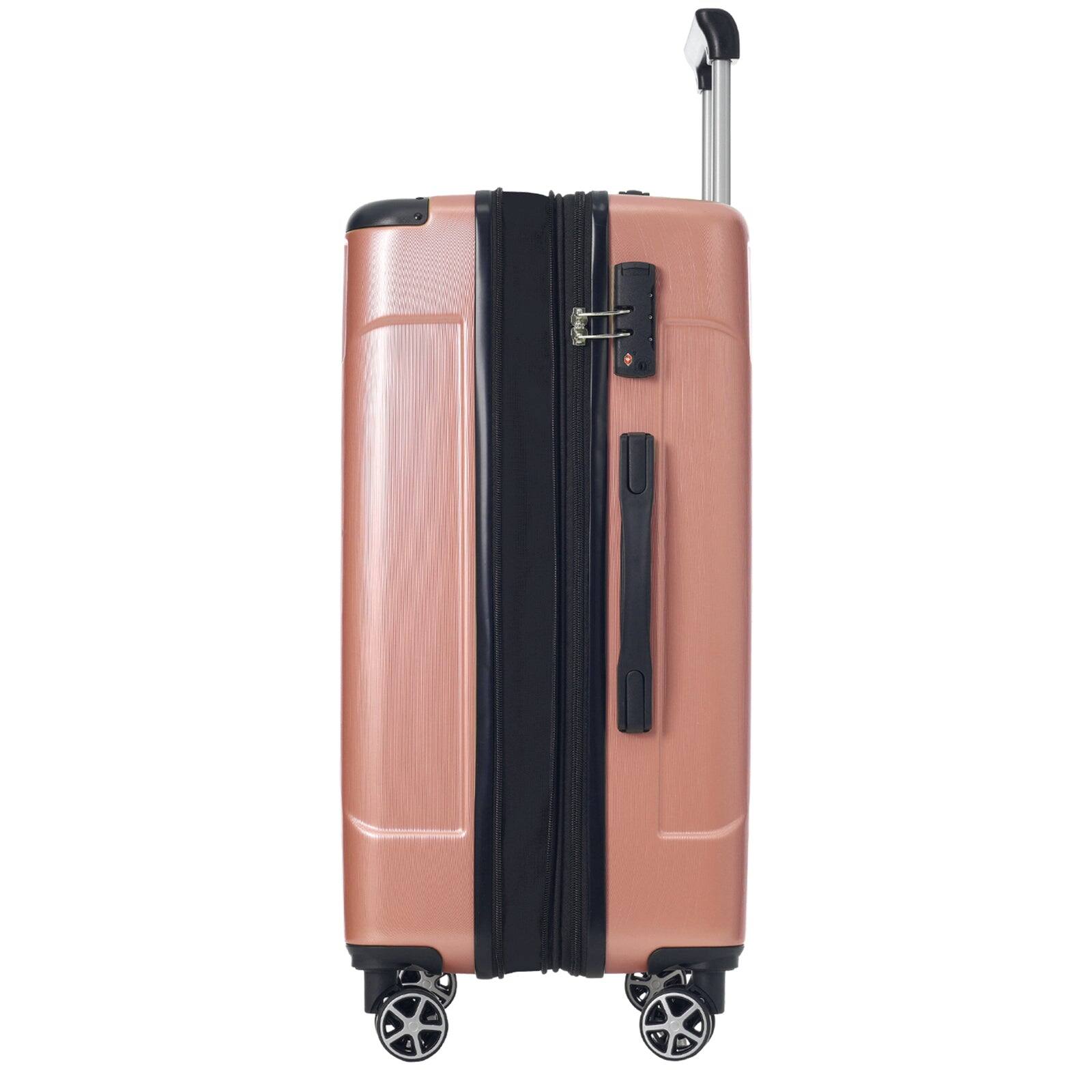 Alt View 5. BreeBe - Hardshell Luggage 28-Inch Checked Suitcase, Lightweight Durable ABS, Double Wheels, Expandable Travel Bag Rose Pink - Rose Pink.