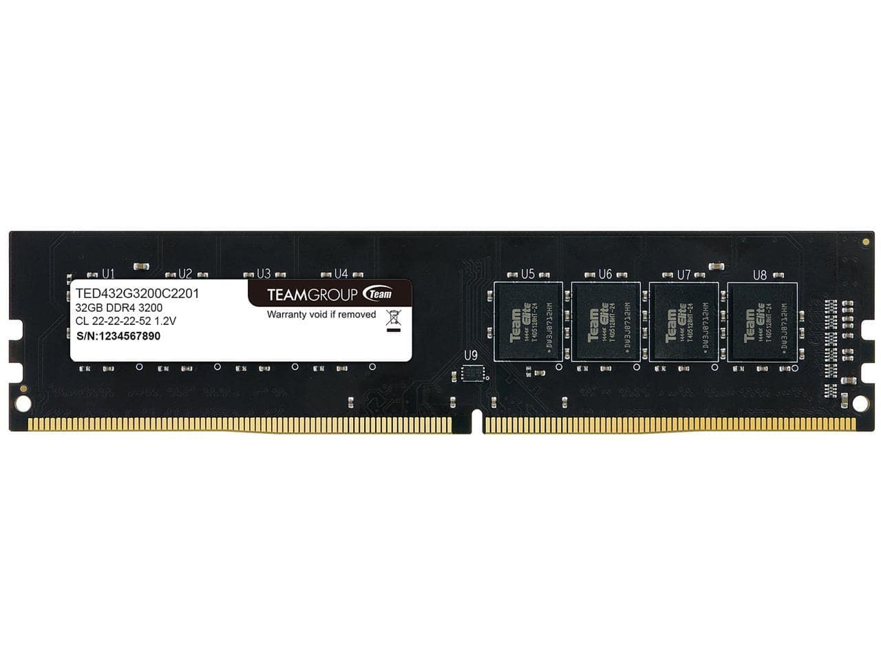 Team Group - Team Elite 32GB 288-Pin PC RAM DDR4 3200 (PC4 25600) Desktop Memory Model TED432G3200C2201