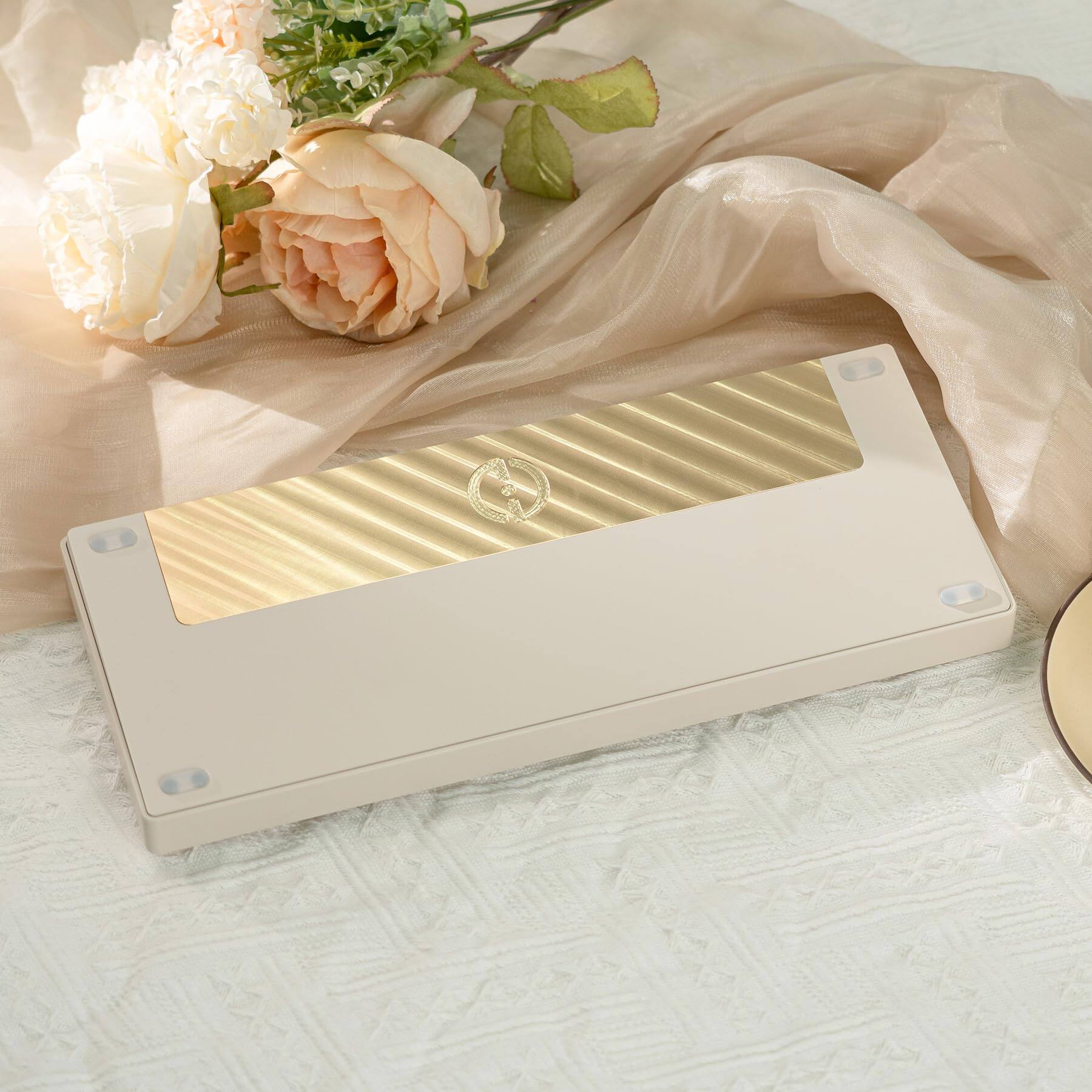 Alt View 6. METALTON - Chilkey Nd75 Aluminum 75 Percent With Lcd Screen Quick Assembly Bt c Per key Beige Key Board For Laptop Pc - White.