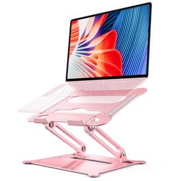 HongFei - Laptop Notebook Stand Holder Adjustable Portable Computer Riser Compatible with MacBook Air Pro HP Dell XPS Lenovo - C-Rose Gold