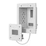 Mount-It! - Sleek In-Wall TV Cable Concealer with Recessed Power, Triple-Outlet & 9-Ft Prewired Cord for Clean Setup - White