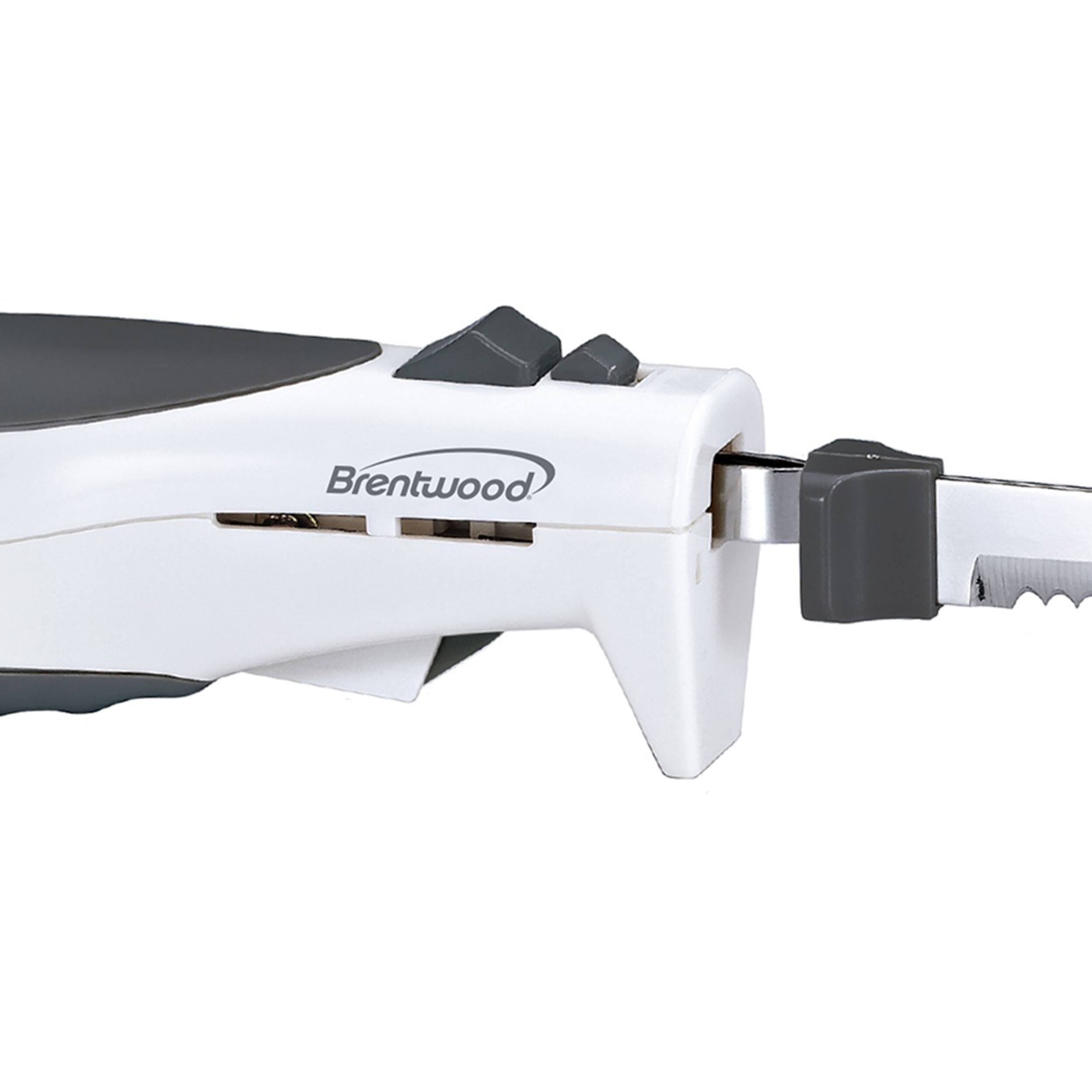 Alt View 4. Brentwood - Brentwood 7.5 Inch Electric Carving Knife in White - White.