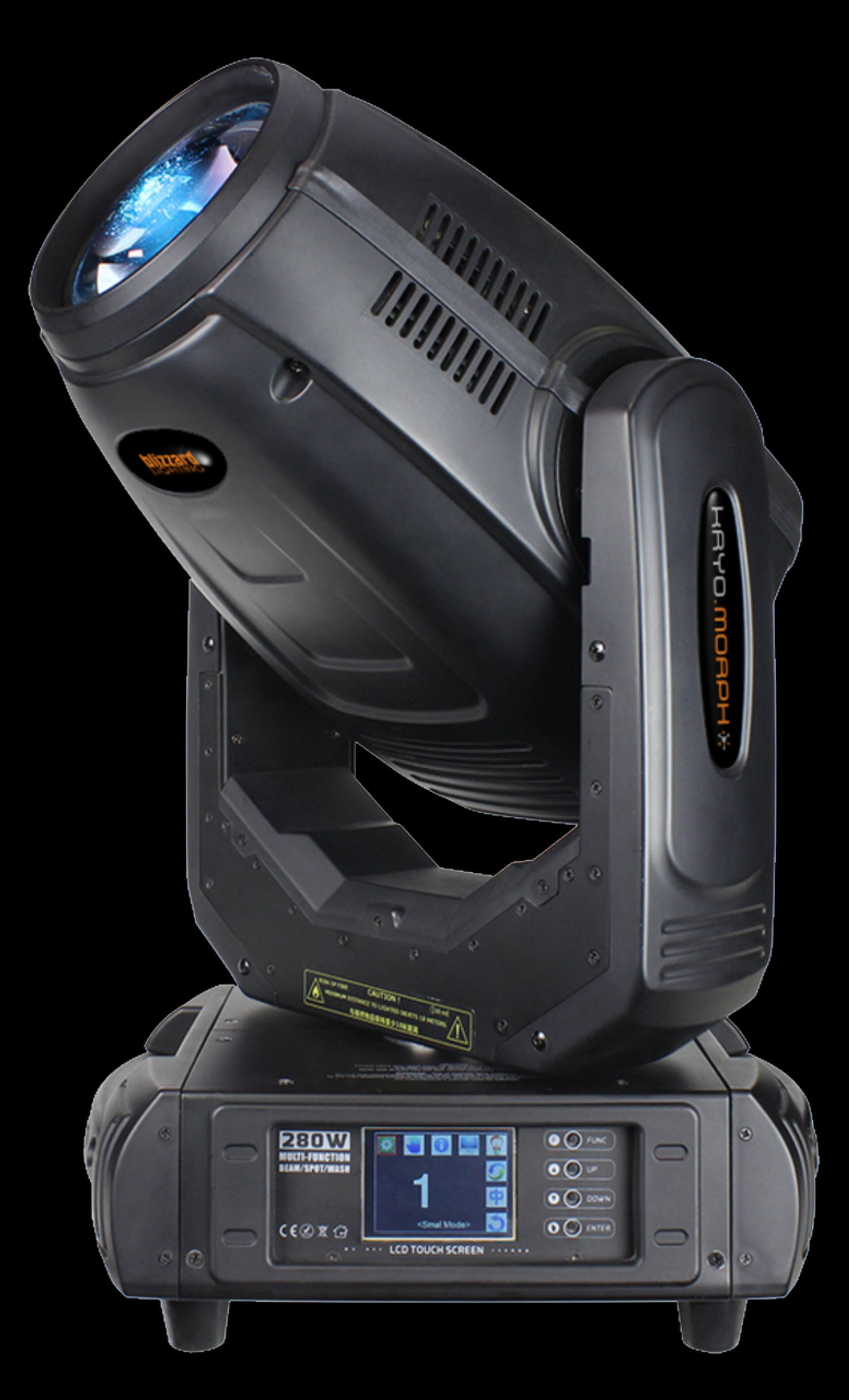 blizzard  
HRYO MORPH  
280W  
MULTI-FUNCTION BEAM/SPOT/WASH  
1  
<Small Mode>  
LCD TOUCH SCREEN  
FUNC  
UP  
DOWN  
ENTER