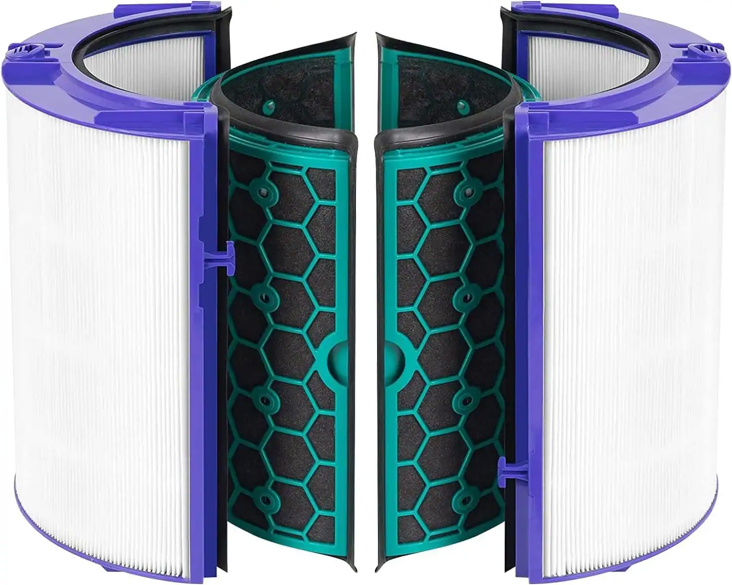 Front. HQRP - TP04 HEPA and Carbon Replacement Filter Set for Dyson HP04 TP04 TP05 DP04 DP05 Air Purifier.