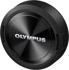 Front. Olympus - Replacement Front Lens Cap for 8mm F1.8 Fisheye PRO Lens, Protective Cover for Secure Storage and Transport - Black.