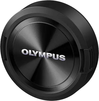 Front. Olympus - Replacement Front Lens Cap for 8mm F1.8 Fisheye PRO Lens, Protective Cover for Secure Storage and Transport - Black.