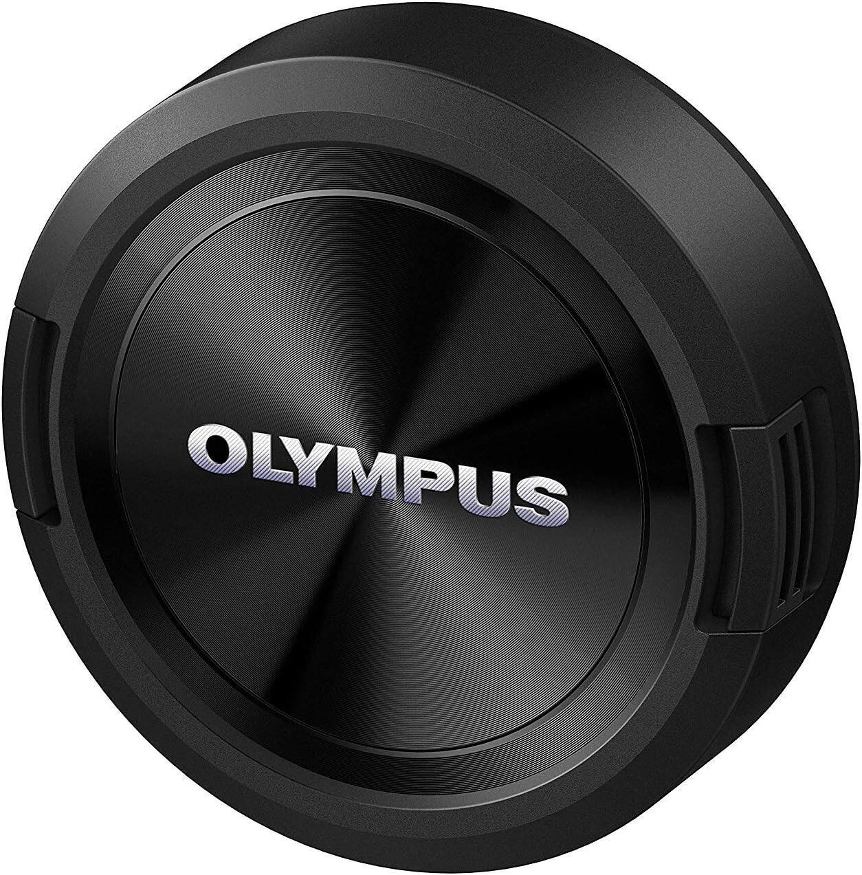 Front. Olympus - Replacement Front Lens Cap for 8mm F1.8 Fisheye PRO Lens, Protective Cover for Secure Storage and Transport - Black.