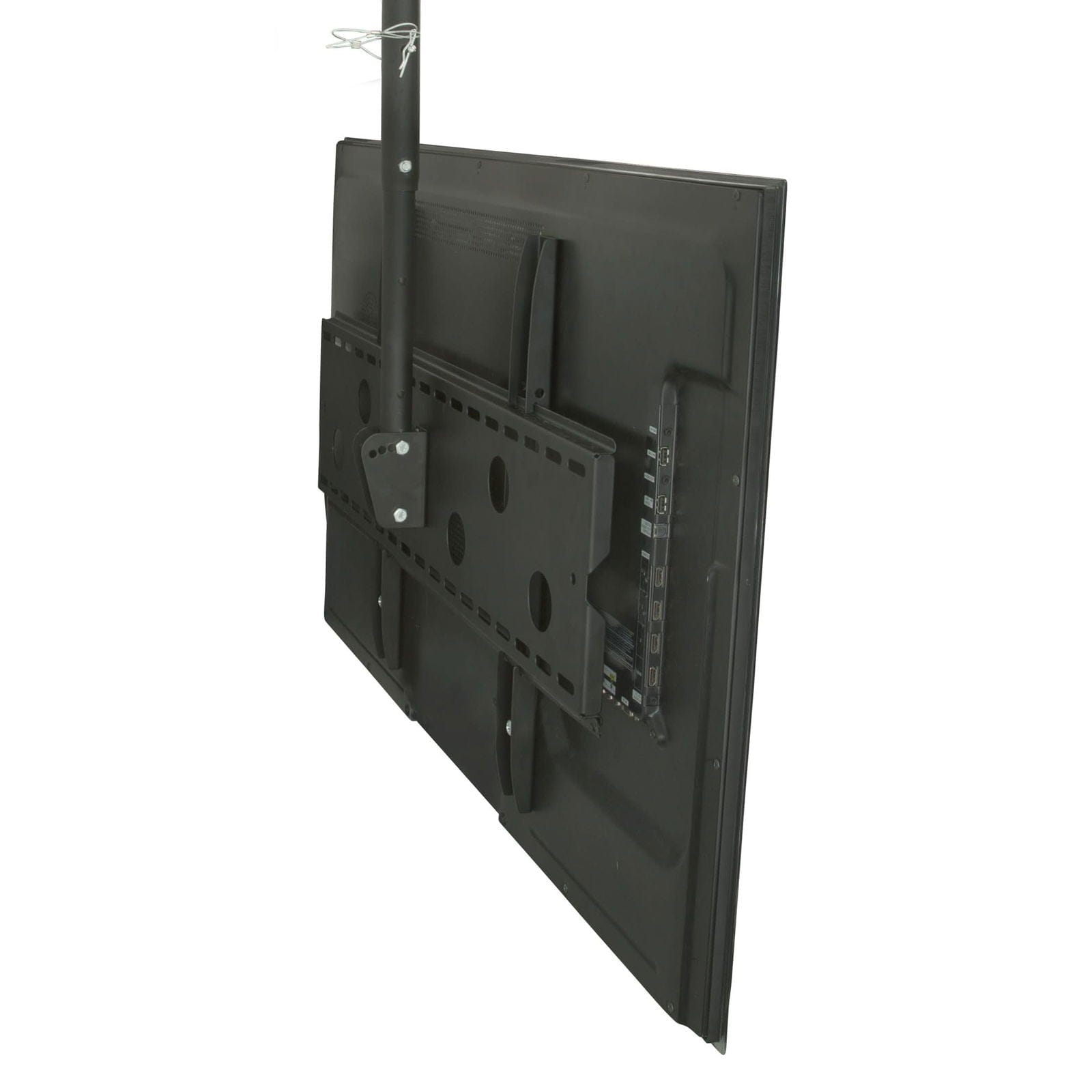 Angle. Mount-It! - Full-Motion Ceiling TV Mount – Fits 32″–70″ Screens, 20° Tilt, 360° Swivel, 175 lb Capacity - Black.
