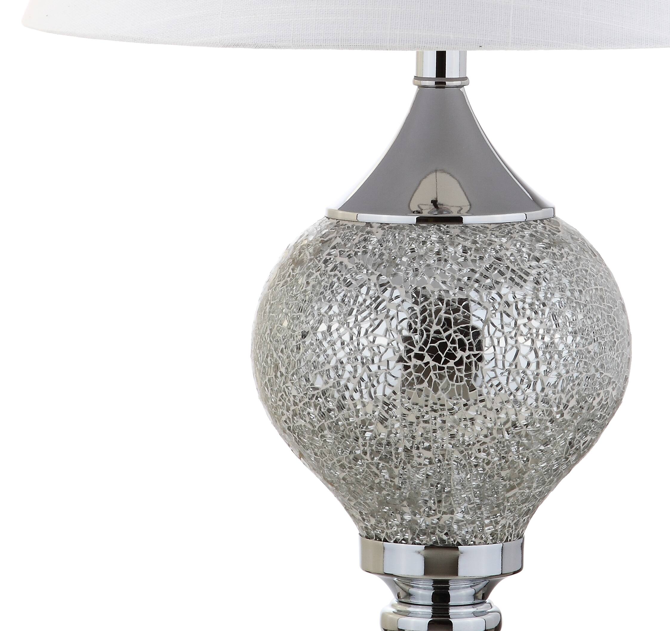Alt View 6. Jonathan Y - Louise 27" Mirrored LED Table Lamp, Silver/Chrome - Silver/Chrome.