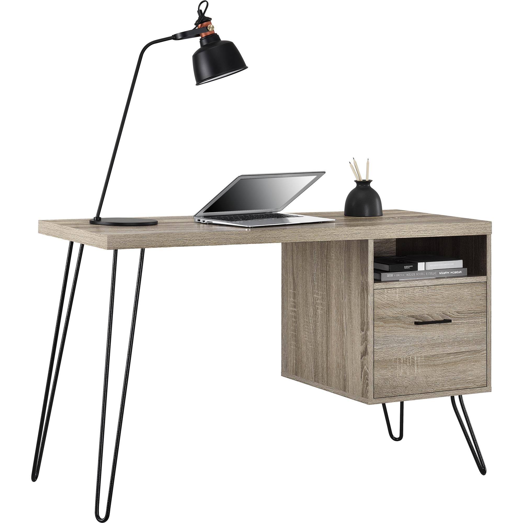 Alt View 5. Aukfa - Computer Desk - Compact 45"W Laminated Particleboard, 60lb Top Capacity, File Drawer & Open Cubby Storage.