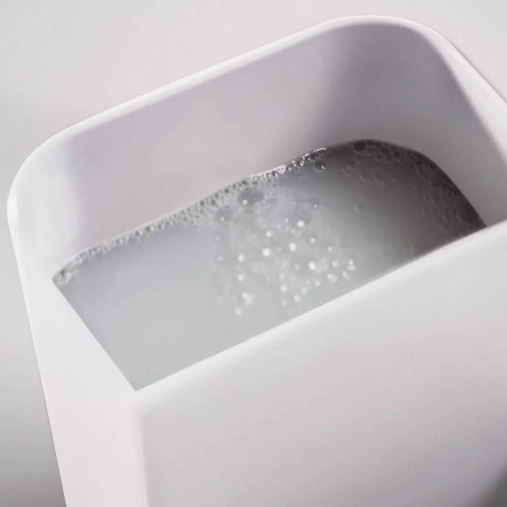 Alt View 2. OU - OU Dish Soap Dispenser with Sponge Holder 16 oz, Kitchen Sink Plastic Soap Dispensing Pump Bottle - White - White.